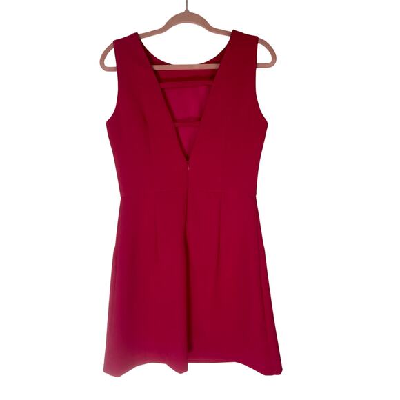 Lucy Paris Hot Pink Sleeveless Bodycon To Knee Fitted Event Career Dress Size M - Picture 4 of 9